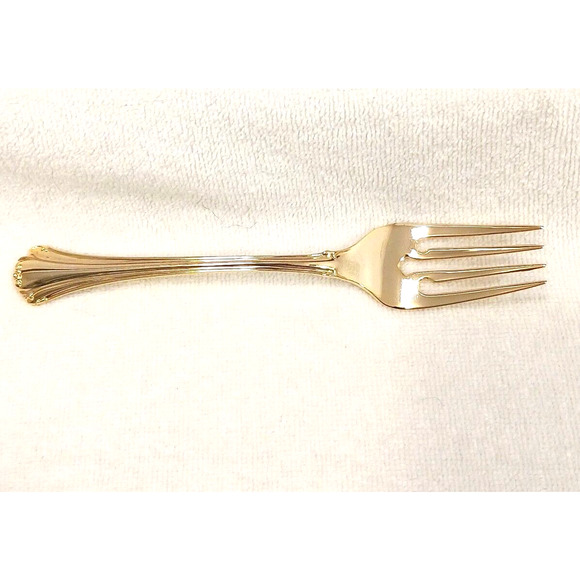 F.B. Rogers Gold DESSERT SALAD FORK Chippendale Gold Electroplate HOLIDAYS - Picture 7 of 9